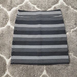 Ann Taylor Loft Black Check Knit Skirt Sz 0 NWOT